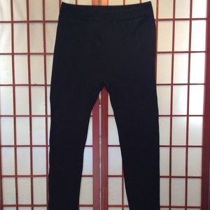 Solid Black Flannel Leggings